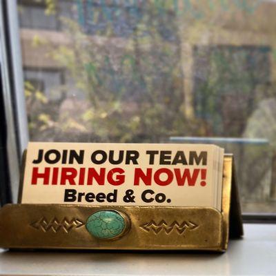 We are looking for a few good Manager's to add to our team. Send us your resume to info@breedandco.com.