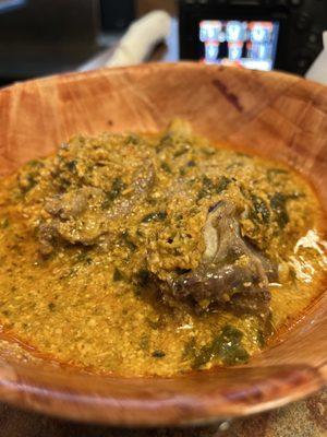 Egusi soup with goat