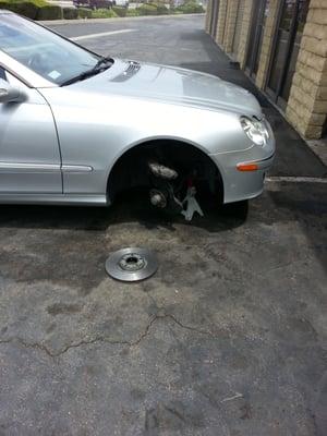 2008 clk350 just got the rotors resurfaced and about to put on oe German brake pads back on. ..