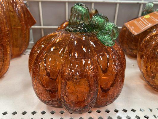 Crackle glass pumpkin with a light inside...