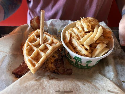 Build your own Burger with a waffle bun upgrade.