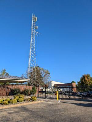 View of the station from the parking lot for visitors