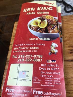 Nice take out restaurant in dyer Indiana