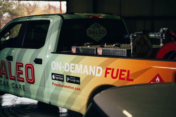 Our newest service, "On-Demand Fuel". Never go to the gas station again!