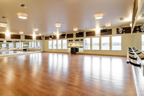 Aerobic Studio - meet here for Yoga, Dance, some Pilates, and more!