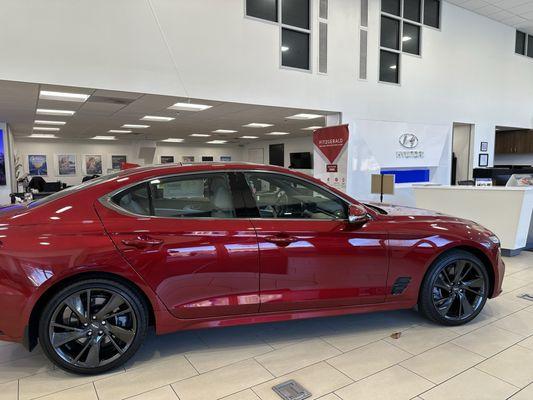 A Genesis in the showroom.