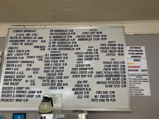 New menu board