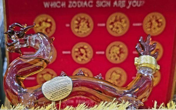 Napoleon XO Brandy in glass zodiac containers