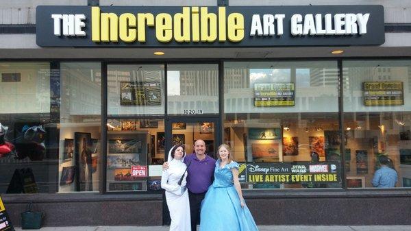 Owner John McIntire with Princess Leia and Cinderella