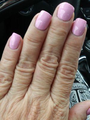 Beautiful nails for Valentine's month. Enjoyed a glass of wine while being pampered!