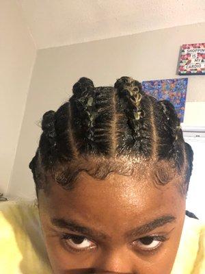 Front view of braids