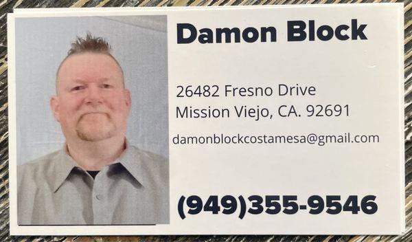 Damon's contract information.