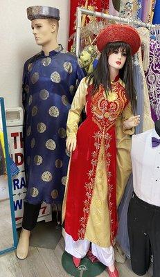 Wedding ao dai on display