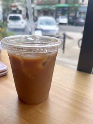 Iced coffee with coconut milk