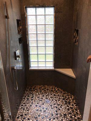 Finished remodeled shower