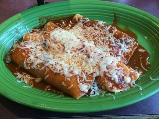 Burrito, enchilada, and tamale plate.