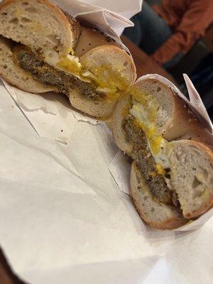 Italian sausage breakfast sandwich