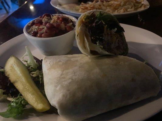 Special wrap of the day with red beans and rice (amazing!)