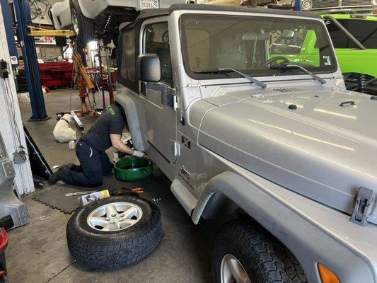 Brake job on a wrangler