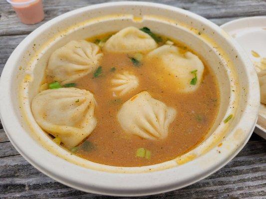 Very generous portion--we'd ready eaten at least two momo and some of the broth before I thought to take a picture