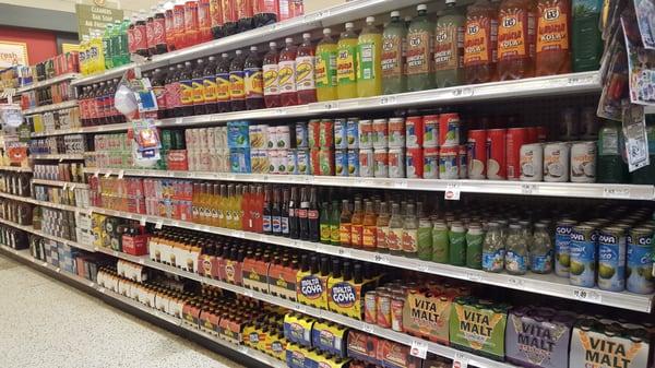 Big selection of Caribbean and Latin American sodas