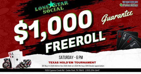 $1K Freeroll NLH Tournament