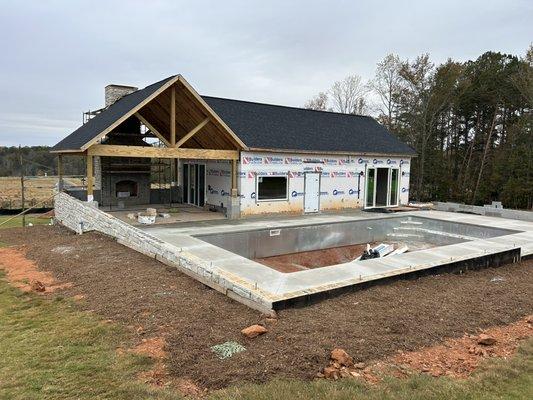 Pool house coming together