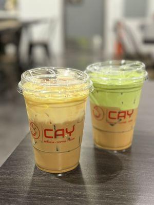 C3. Egg Coffee and C10. Matcha Coffee