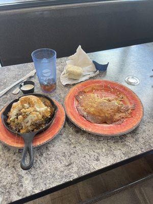 Shepherds Pie and well done potato pancakes