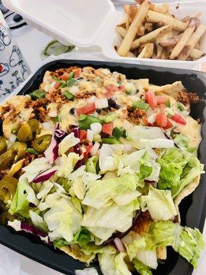 Macho nacho with vegan queso