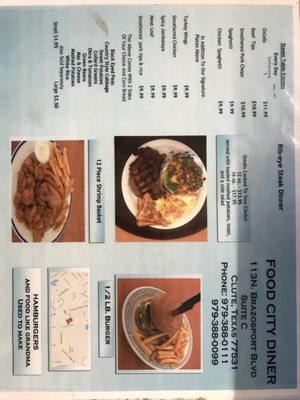 Food City Menu