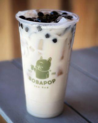 Japanese Brown Rice Milk Tea with boba! Best seller.