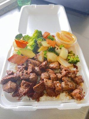 Hibachi steak with white rice