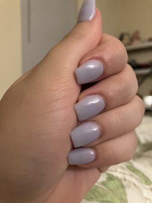 Baby blue dip powder nails