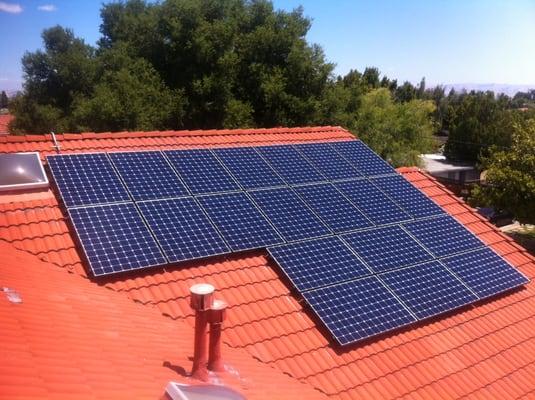 Red Tile Roof Solar Sunpower Installation. San Jose, CA