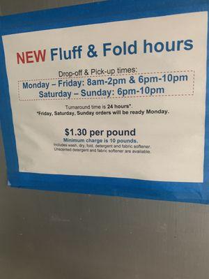 Current pricing and hours