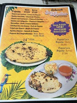 Pupusa options