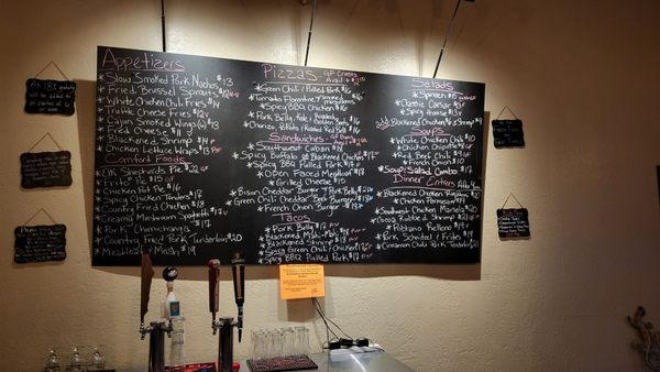 Menu board.  Great selection