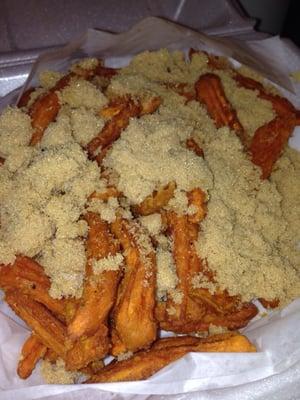 If you like I half cup of raw brown sugar, the sweet potato fries might be for you. These were odd and disgusting.