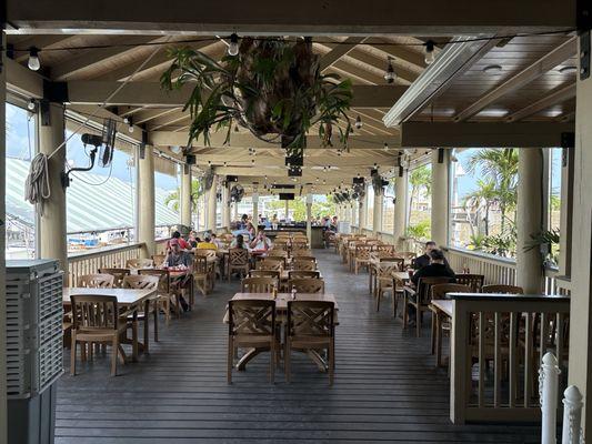 Outdoor dining area and bar