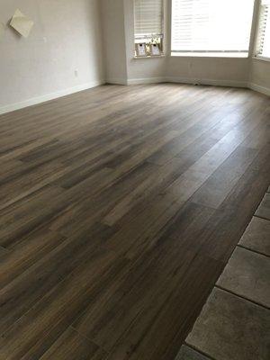 Installed porcelain tile