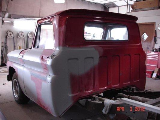 Repairs in process to Chevrolet Truck