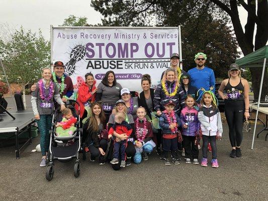 The Roots Dental Team at the Stomp Out Abuse 10k Run & Walk. We had such a great time raising money and awareness for such a great cause.