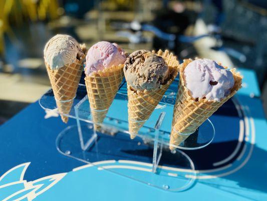 20+ flavors of crafted ice cream plus fresh made waffle cones