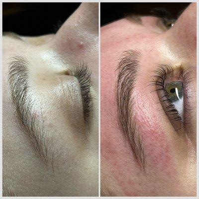 Brow shaping and tint and a lash lift an tint