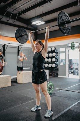 Coach Chelsea working out in class