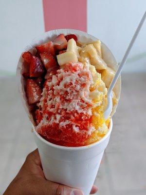 Strawberry + Pineapple Explosion Shaved Ice