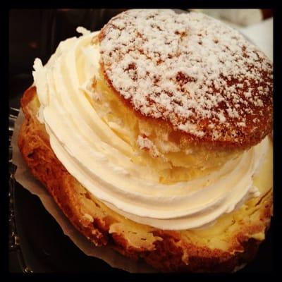 4.99 for this fabulous cream puff. A little expensive,but well worth it. My friend had the cheesecake and he enjoyed every bite