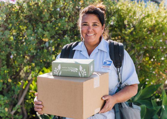 Our local mail lady Jyen-Ai delivering packages!