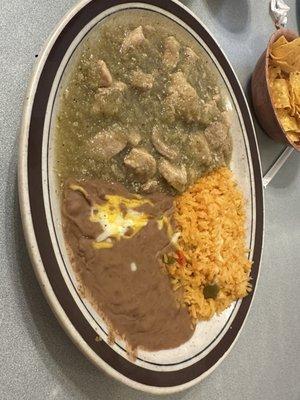 Lunch Chile Verde - not spicy at all